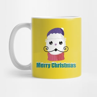 Funny snowman with mustache and carrot Mug